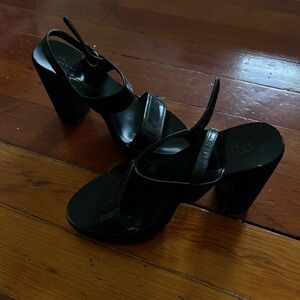 Miu Miu velvet and leather pumps